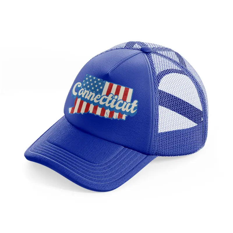 connecticut flag-blue-trucker-hat