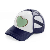 green heart navy blue and white trucker hat