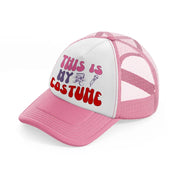 this is my costume pink and white trucker hat