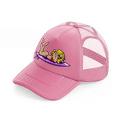 surf girl-pink-trucker-hat