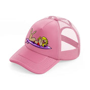 surf girl pink trucker hat