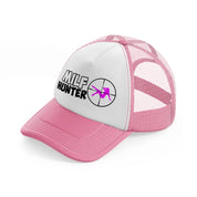 Milf Hunter pink-and-white Trucker Hat