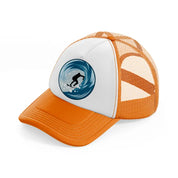 surfing orange trucker hat