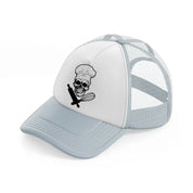 chef skull-grey-trucker-hat