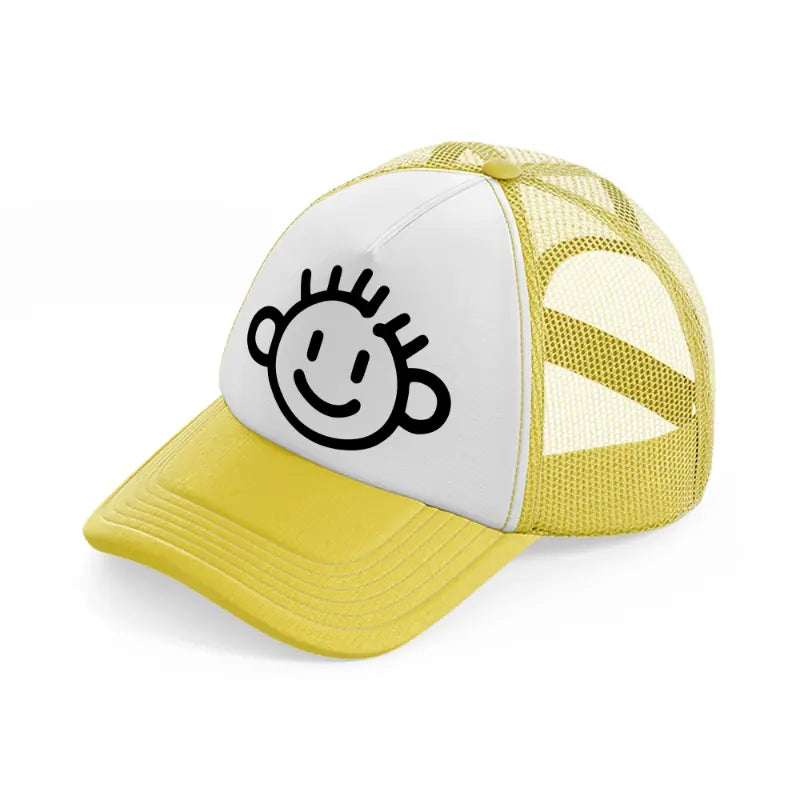 baby boy doodle-yellow-trucker-hat