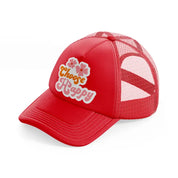 retro positive stickers (13) red trucker hat