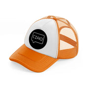 ciao chat bubble orange trucker hat