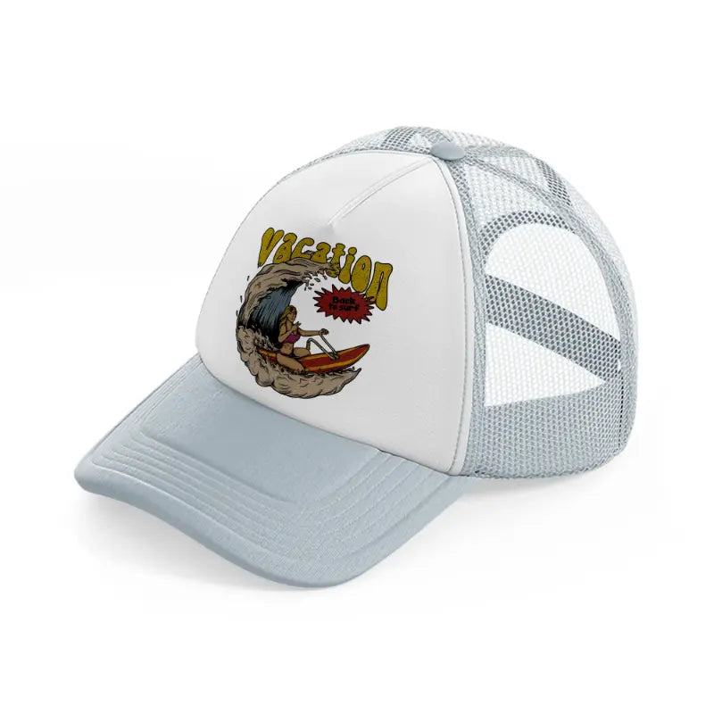 vacation back to surf girl-grey-trucker-hat