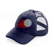 red fire golf ball-navy-blue-trucker-hat