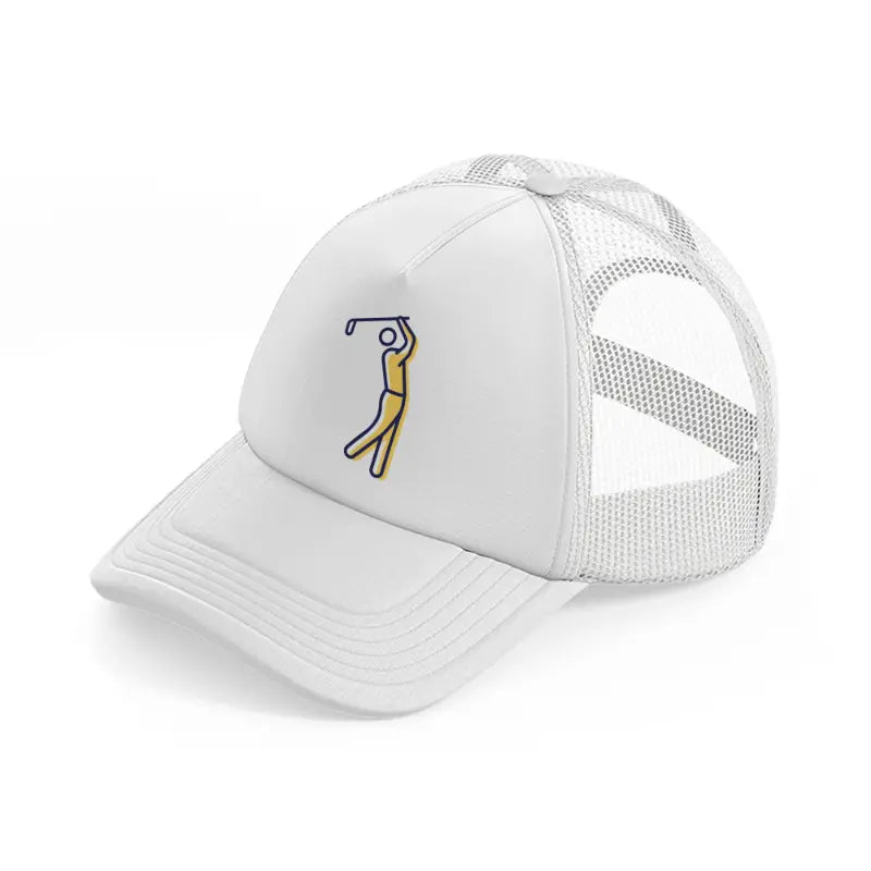 golf player sign white trucker hat