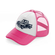 vector truck neon pink trucker hat