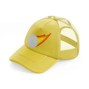 golf ball fire gold trucker hat