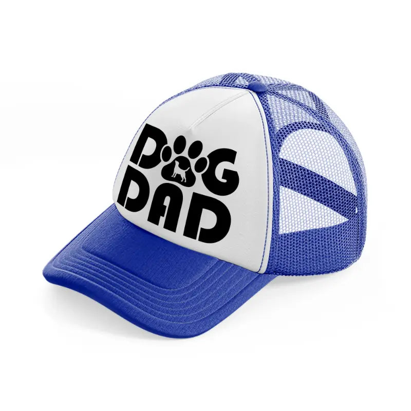 dog dad paw-blue-and-white-trucker-hat