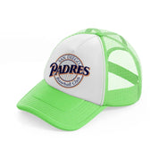 san diego padres baseball club outline-lime-green-trucker-hat