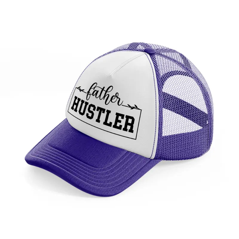 father hustler b&w-purple-trucker-hat