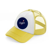 dodgers badge-yellow-trucker-hat