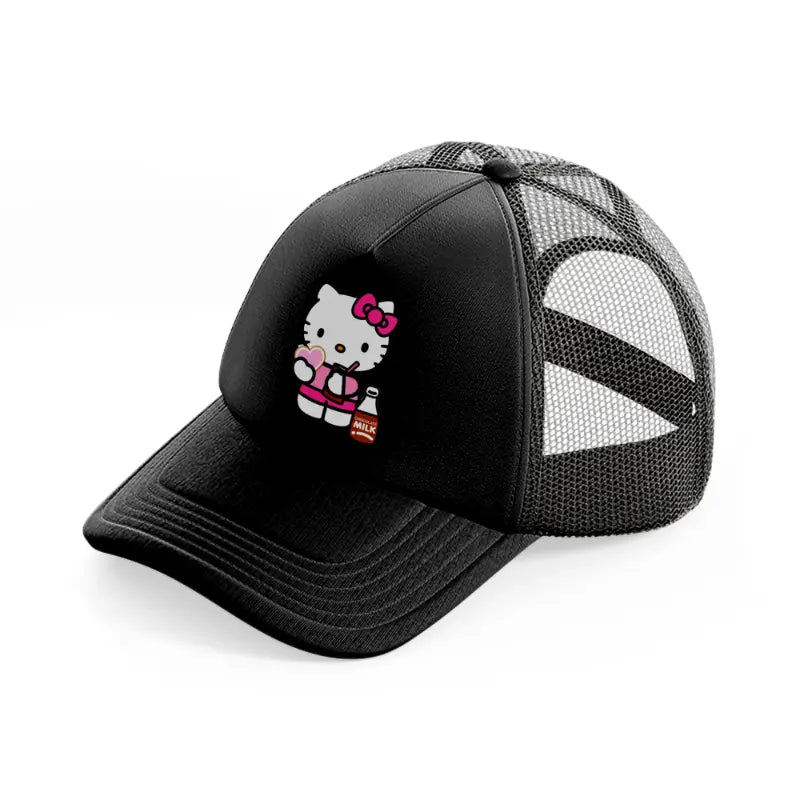 hello kitty drink black trucker hat