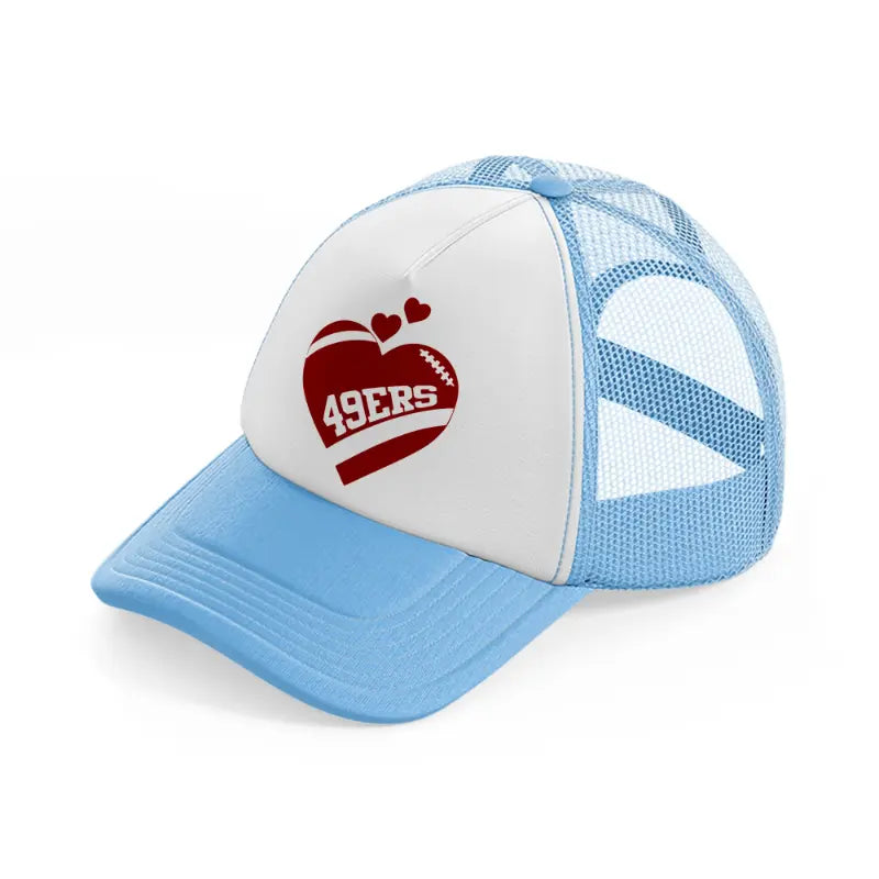 heart 49ers-sky-blue-trucker-hat