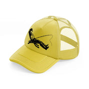 relaxing fishing gold trucker hat