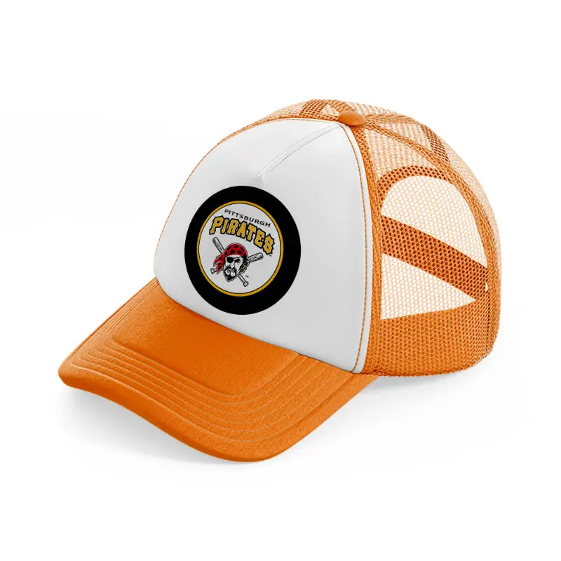 pittsburgh pirates badge-orange-trucker-hat