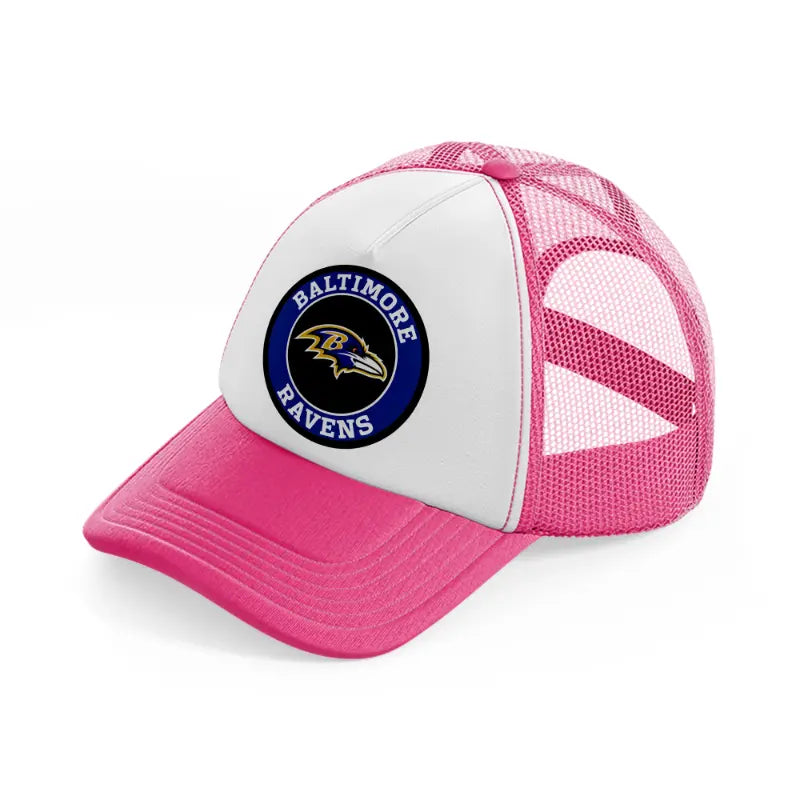 baltimore ravens logo-neon-pink-trucker-hat