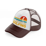 i'd rather be golfing retro-brown-trucker-hat