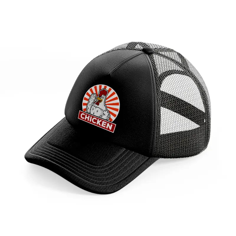 chicken black trucker hat