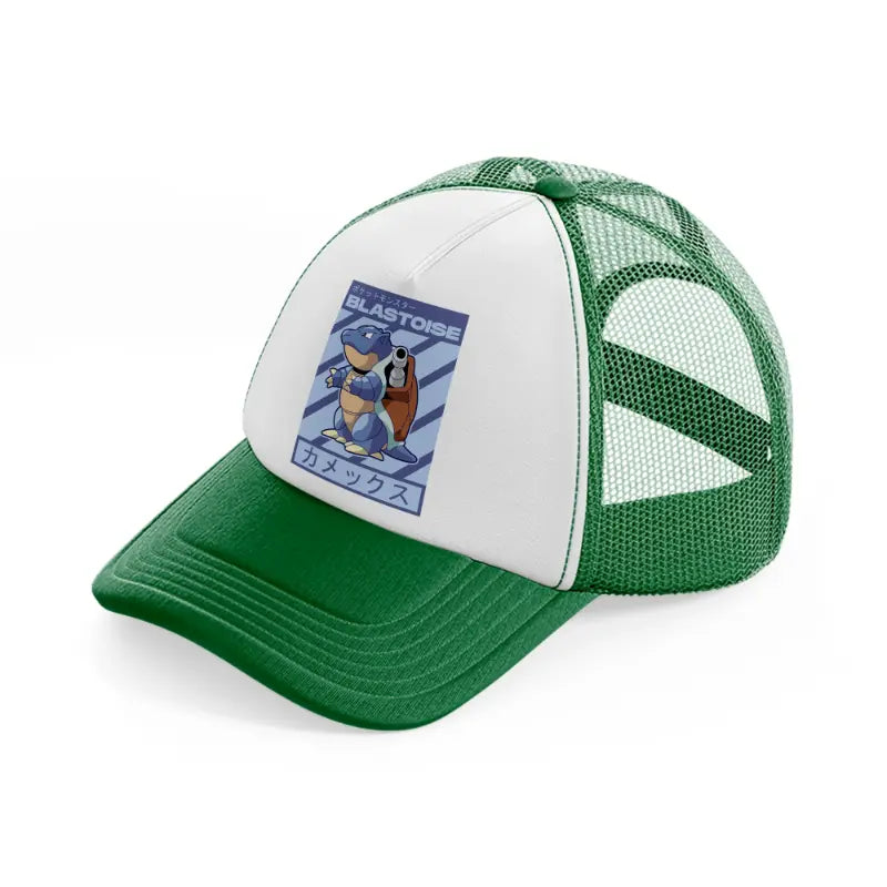 blastoise green and white trucker hat