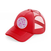 disco ball-red-trucker-hat