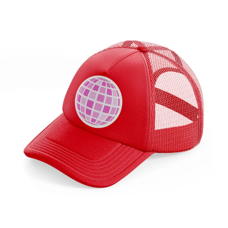 disco ball red trucker hat