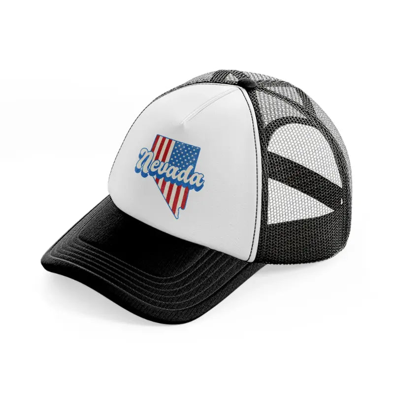 nevada flag-black-and-white-trucker-hat