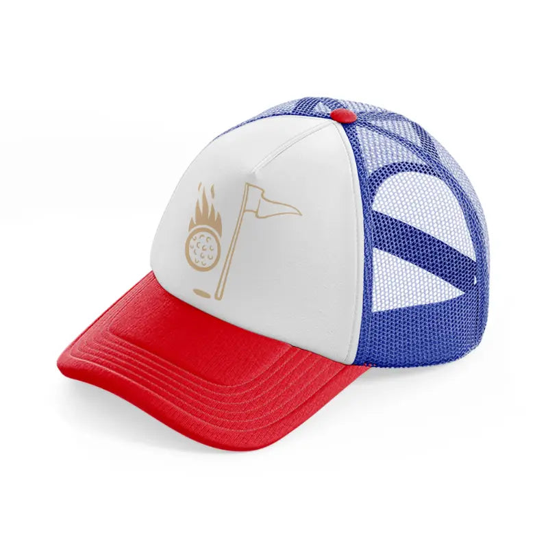 golf ball with flag-multicolor-trucker-hat