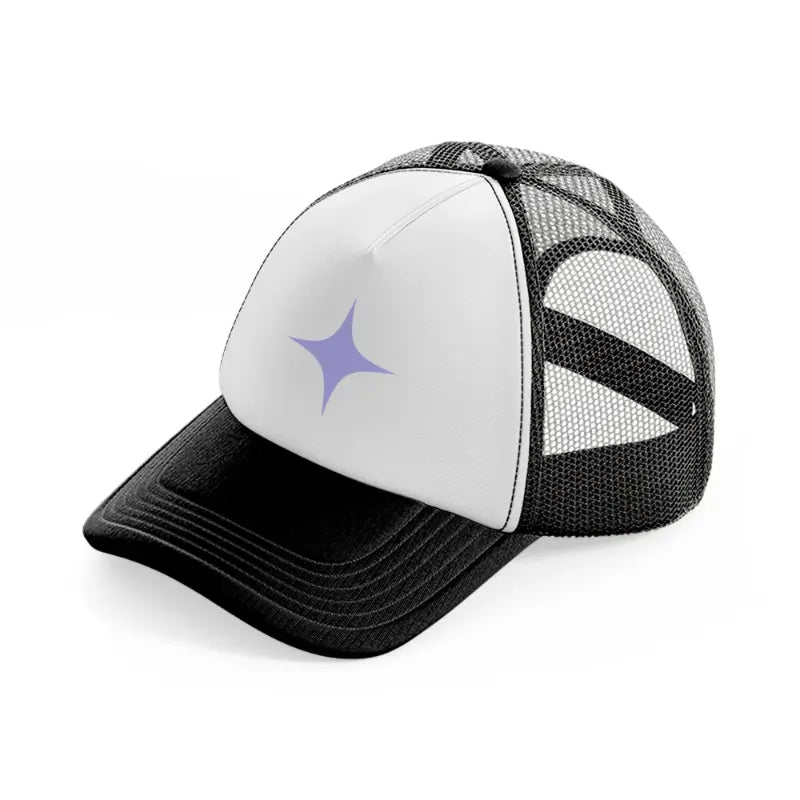 star puple black and white trucker hat