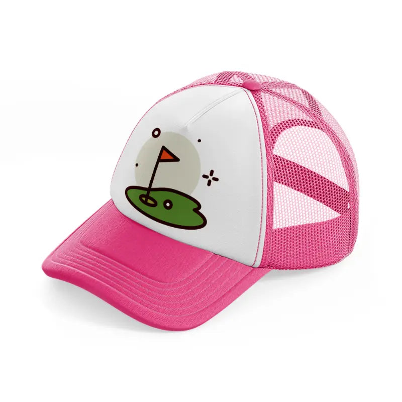 flag black-neon-pink-trucker-hat