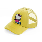 hello kitty lunchbox gold trucker hat