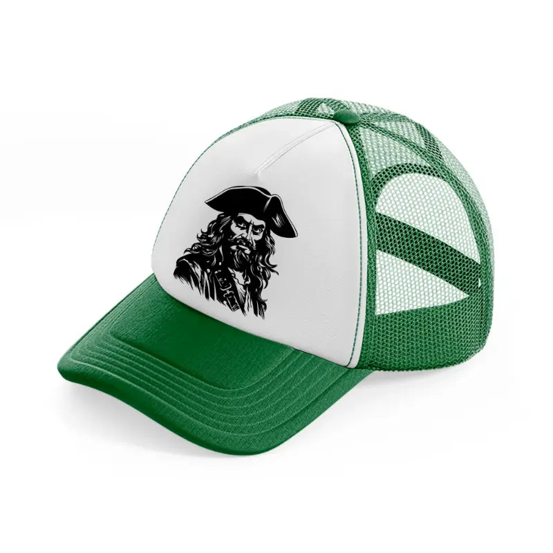 captain pirates-green-and-white-trucker-hat