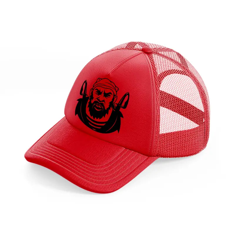 crew pirate red trucker hat