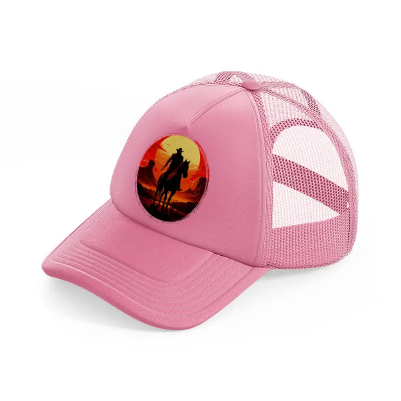 cowboy picture-pink-trucker-hat