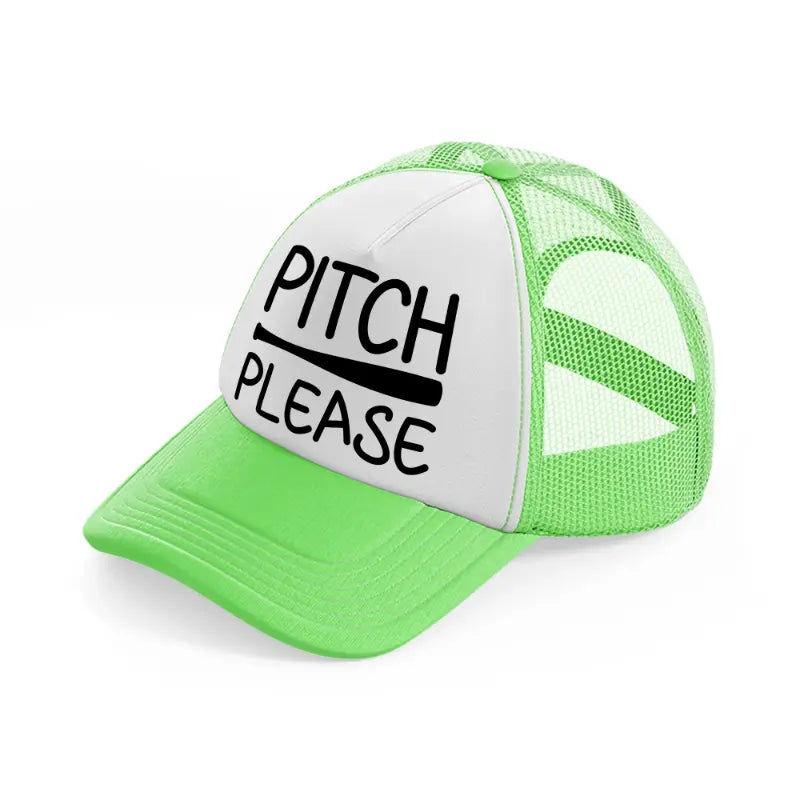 pitch please lime green trucker hat