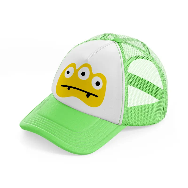 yellow monster-lime-green-trucker-hat