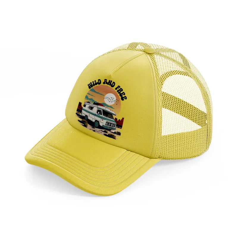 wild and free-gold-trucker-hat