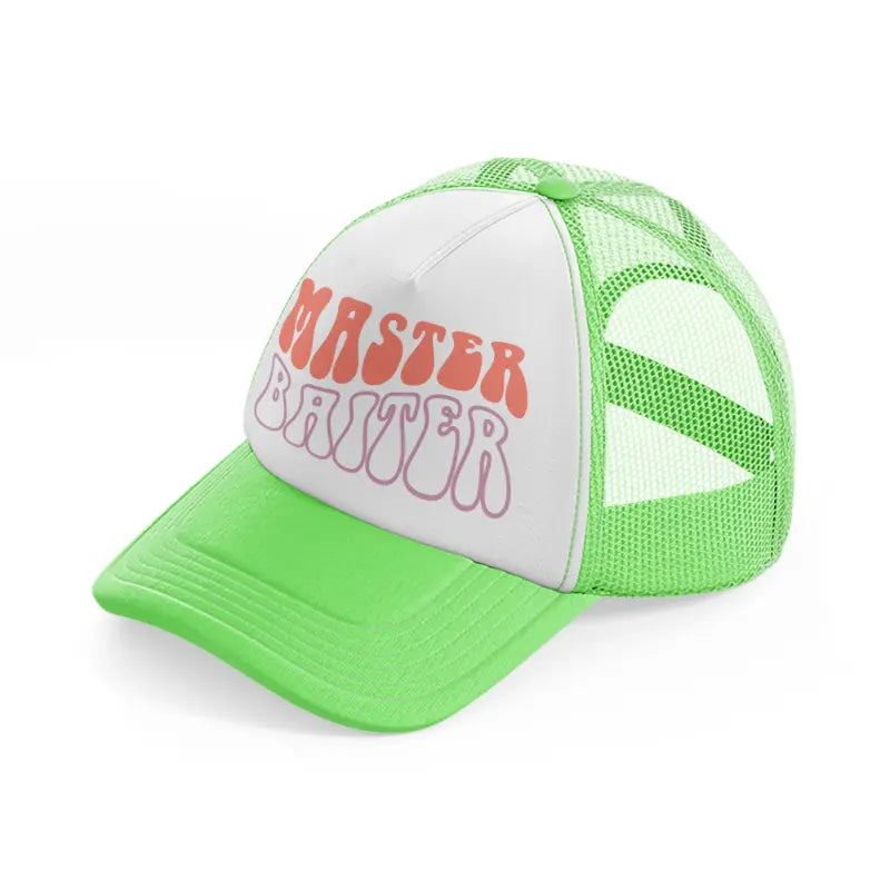 master baiter-lime-green-trucker-hat