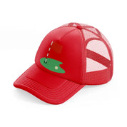 golf course with ball-red-trucker-hat