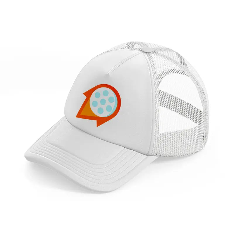 red golf ball-white-trucker-hat