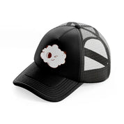 cloudy wink black trucker hat