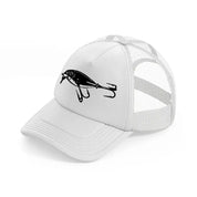 fish in a hook white trucker hat