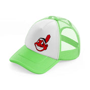 cleveland indians emblem lime green trucker hat