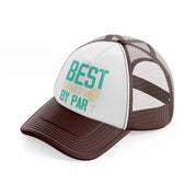 best grandpa by par blue brown trucker hat