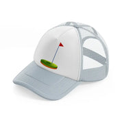 hole grey trucker hat