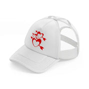 3 hearts with arrows-white-trucker-hat